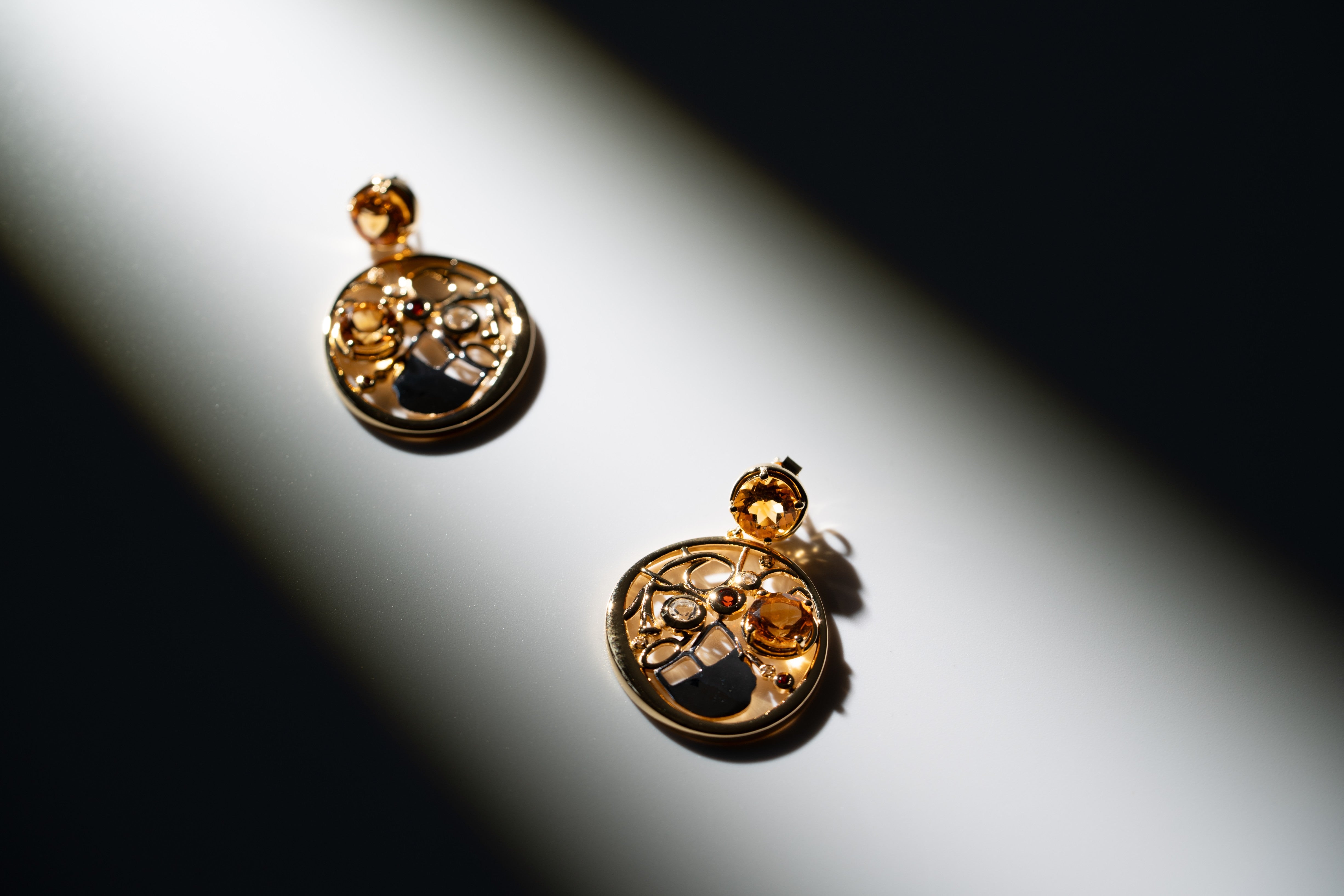 Alurea Gold Gemstone Art Earrings