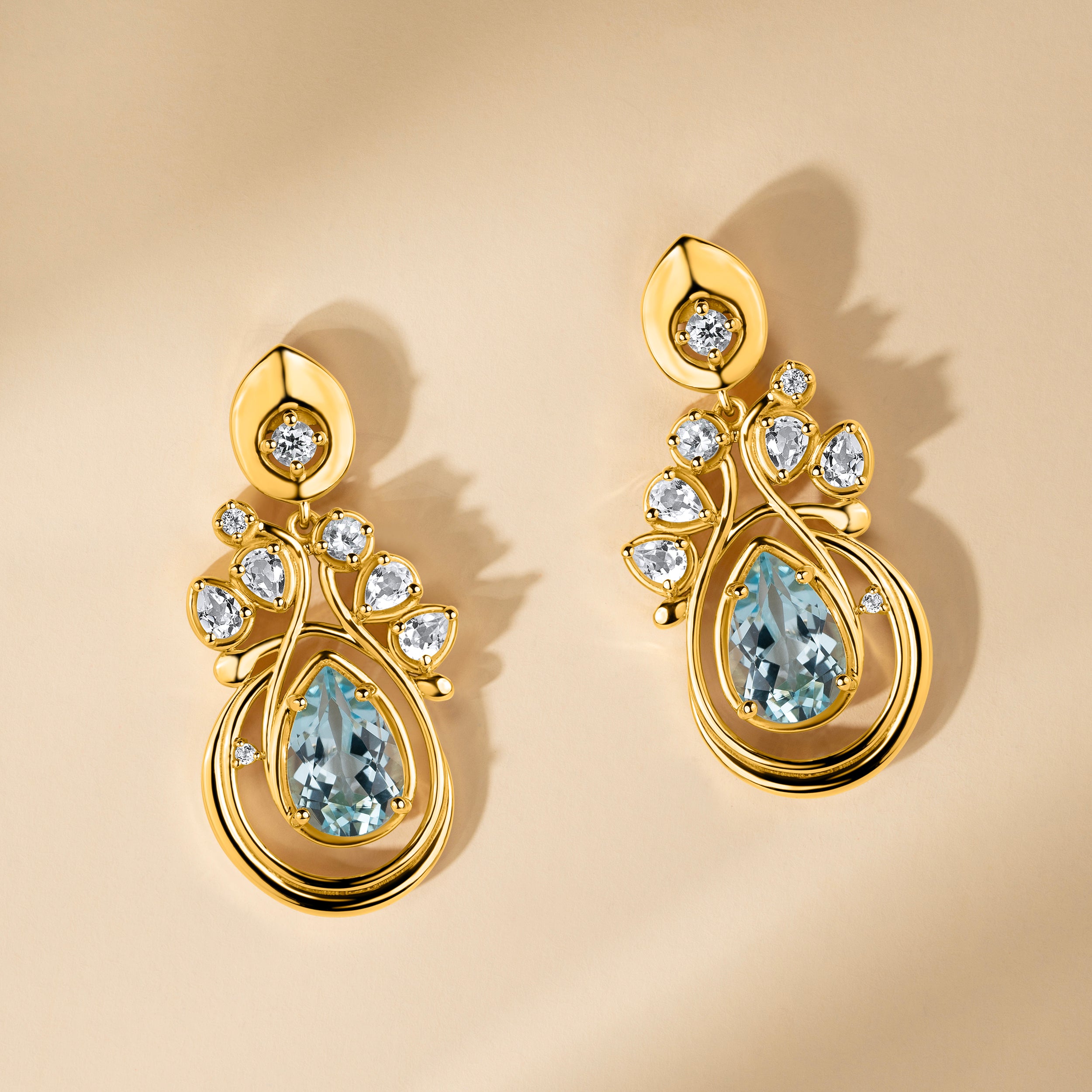 Noria Gold Leaf Statement Earrings