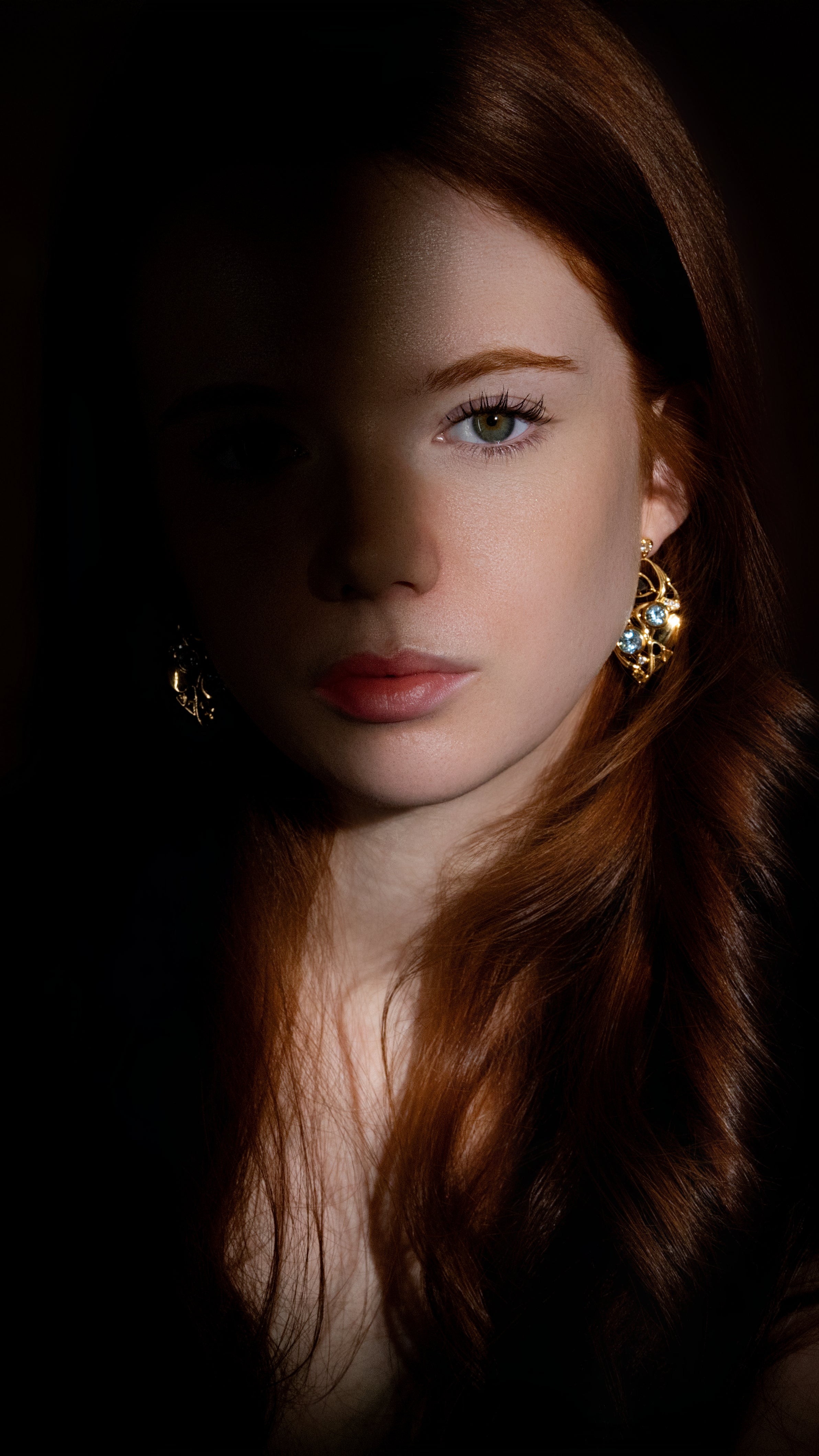 Nyralla Gemstone Gold Statement Earrings