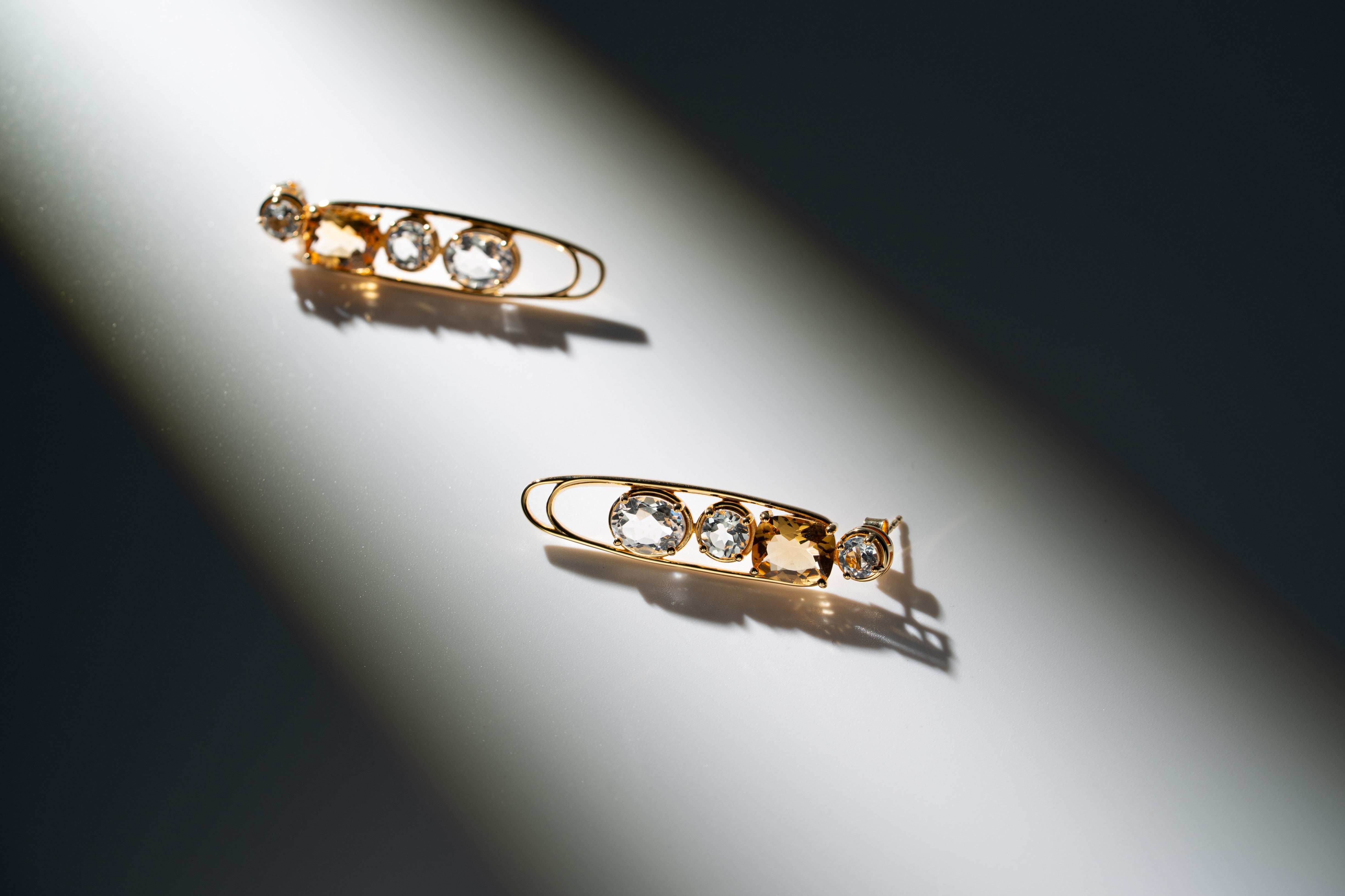 Oraya Gold Drop Gemstone Earrings