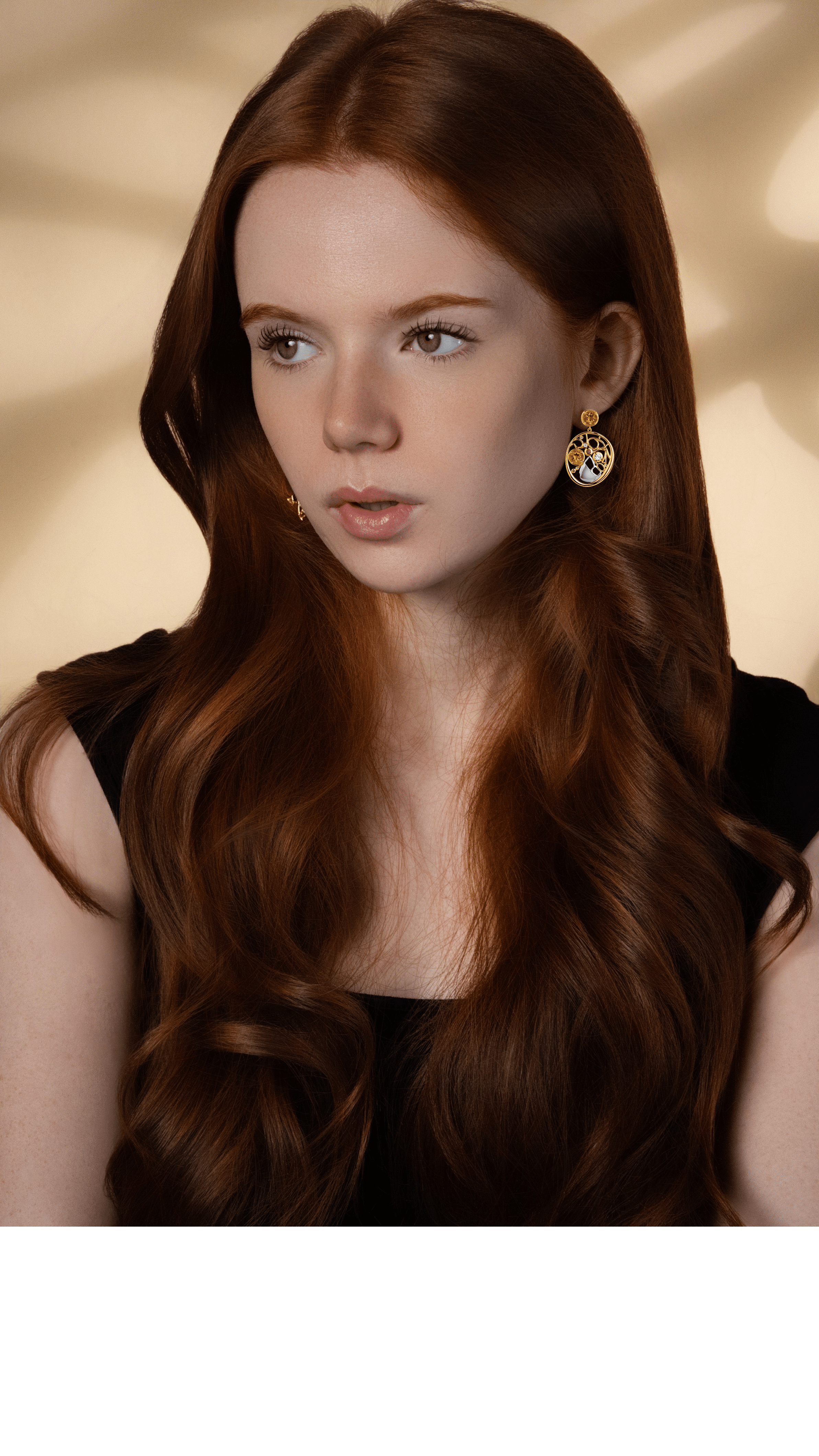 Alurea Gold Gemstone Art Earrings