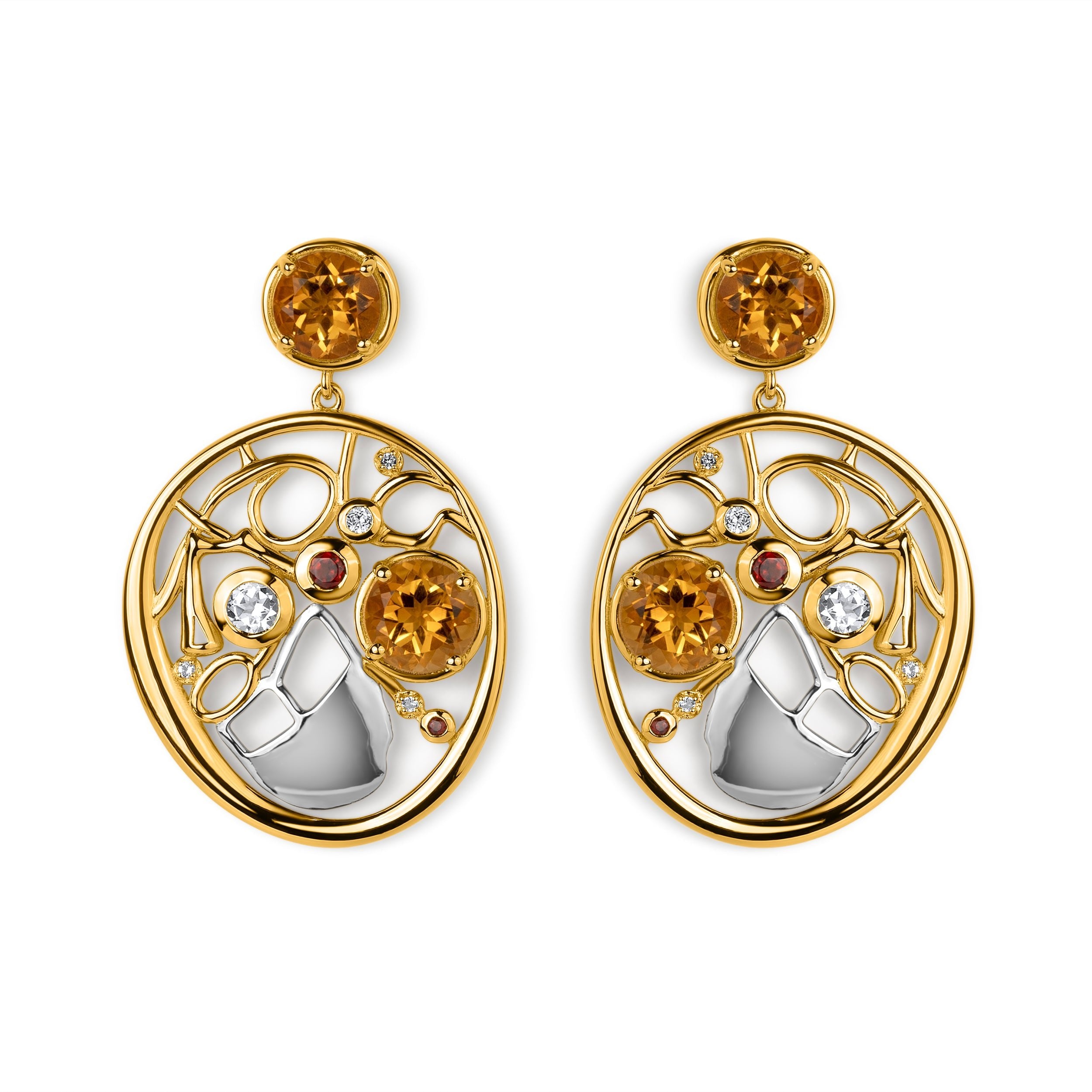 Alurea Gold Gemstone Art Earrings