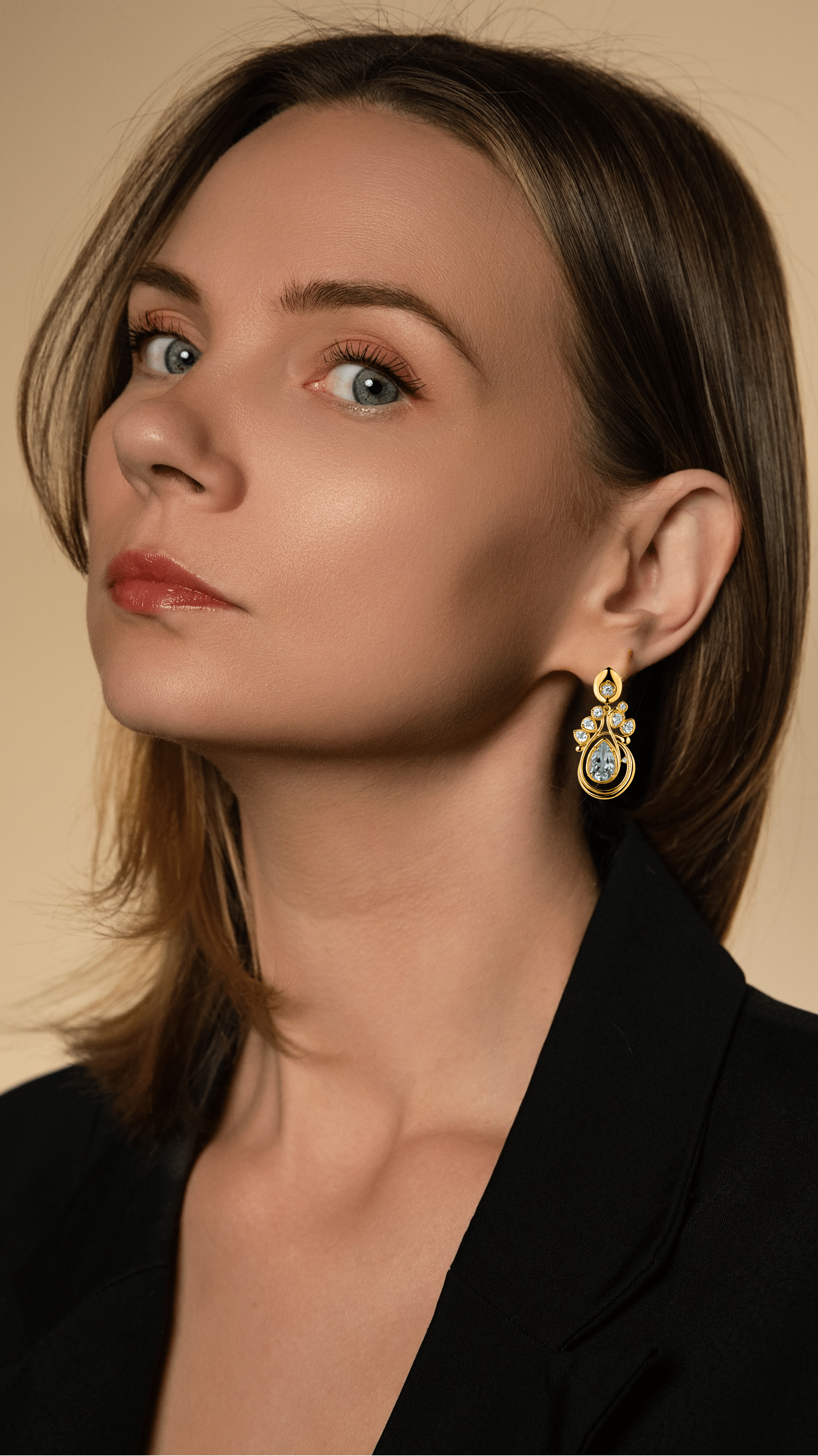 Noria Gold Leaf Statement Earrings